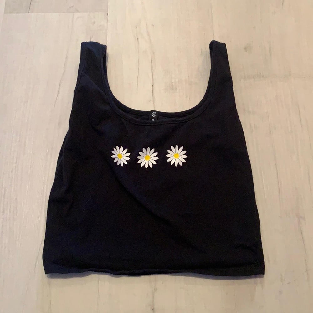 small black flower tank top